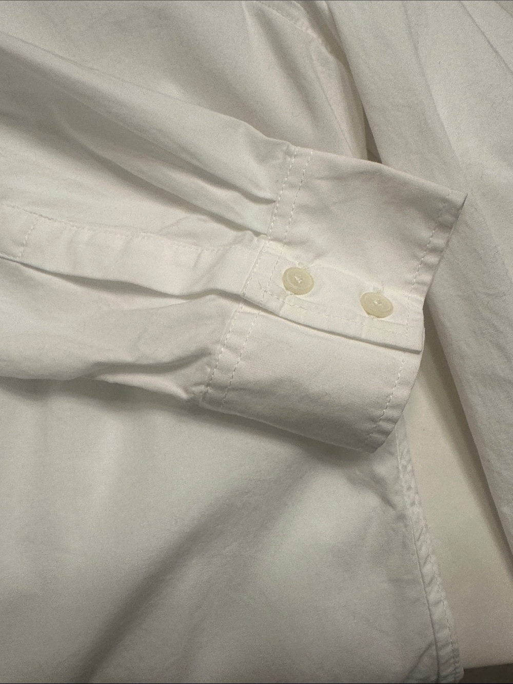 Banana Republic White Button-Front Dress Shirt with Subtle Ruffle Placket - Picture 4 of 8